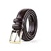 Men's Classic Stitched Leather Belt - Brown Belt With Gold Buckle (36) Single Pack