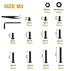 VIGRUE 610PCS 14.9 Grade Alloy Steel M3 Button Hex
