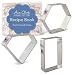 Ann Clark Cookie Cutters 3-Piece Geometric Shapes Cookie Cutter Set with Recipe Booklet, Rectangle, Hexagon, Gem primary