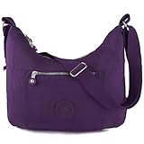 Nylon Crossbody Bag Multi-Pocket Travel Shoulder Bag(940 Vivid violet)
