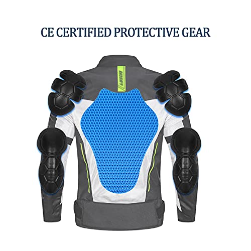 Heren textiel motorrijderjas, CE gepantserde, ademende motorjas voor alle weersomstandigheden - Afbeelding 8