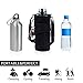 ASHOMO Water Bottle Holder for Walking, 50oz Water Bottle Carrier Pouch Bag with Adjustable Shoulder/Hand Strap 2 Pockets for Biking/Hiking/Travel/Camping, Black