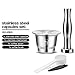 MG Coffee Stainless Steel Reusable Nespresso Capsule Permanent Coffee Pod Holder Compatible for Nespresso Original Line Machines with gifts (Circular Hole)