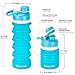 Valourgo Bpafree Collapsible Water Bottle - Reusable Water Bottle For Gym Bike Running Cycling 550 Milliliter 19 Ounce Aqua Blue Sports Water Bottle