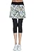 HonourSport Women Running Leggings with Pocket Side Slit Skirted Printed Capris Leggings
