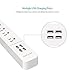 dodocool 4 Outlet Surge Protector Power Strip with 4 USB Charging Ports, 1440 joules/1100W, 4.92ft Heavy Duty Extension Cord, 100-250V for Home, Office, Travel and More (White)