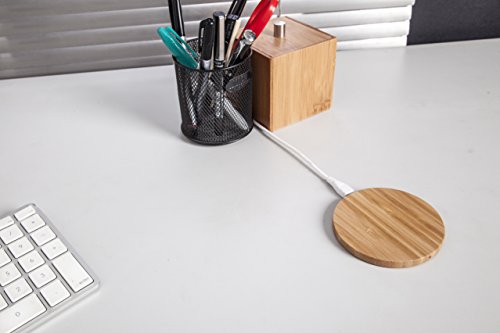 Qi Wireless Charging Pad Made of Beautiful Bamboo by Wasserstein for Samsung Galaxy S6 & S6 Edge, S7, LG G4, Nexus 6, Sony Xperia Z3v, Google, HTC & Other Qi-enabled Phones