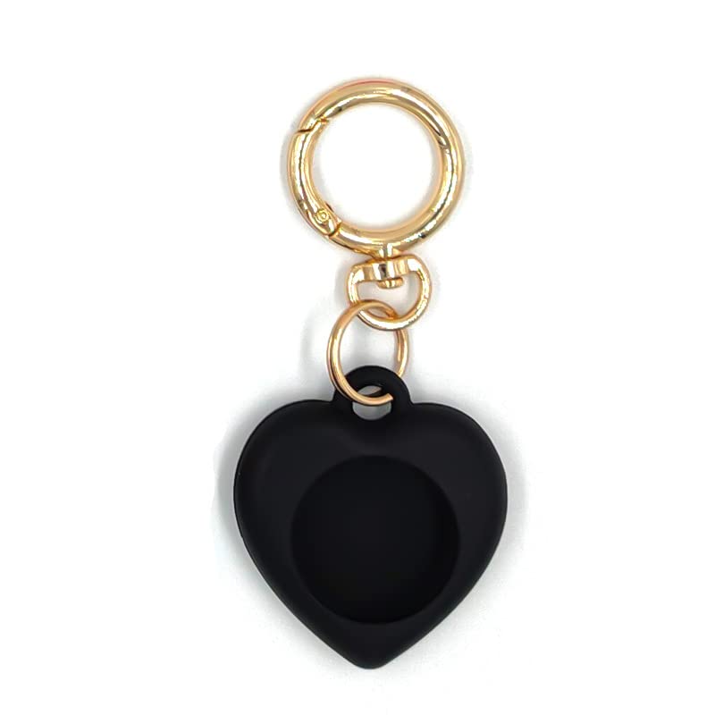 ROYALCOVER Heart Shape Silicone Case for Apple Airtag Case, Silicone Tracker Case (Black)