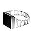 For Fitbit Ionic Bands, bayite Replacement Metal Bracelet Adjustable Bling for Fitbit Ionic Silver Rose Gold with Rhinestone