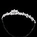 Wedding Pearl Crown Tiara Flower Rhinestone Crystal Neckalce and Earrings Jewelry Sets for Bridal (1#)