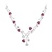 Glamorousky Elegant Rose Necklace with Silver Austrian Element Crystals and Crystal Glass