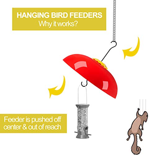 Baffle for Bird Feeder, Squirrel Baffles for Bird Feeders, Red Weather