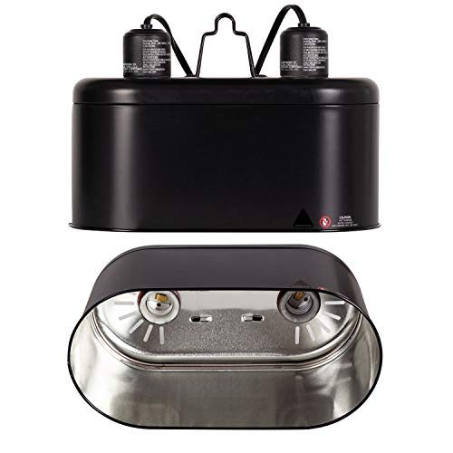 WACOOL Reptile Fixture Deep Dome Dual Lamp Fixture, UVA UVB Light