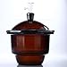 Deschem 300mm,Amber Glass Vacuum Desiccator Jar,ID=30cm,Lab Brown Drying Dryer,Lid W/Vacuum
