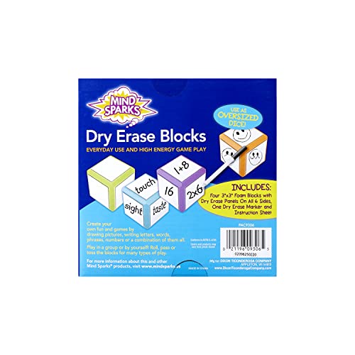 Mind Sparks Dry Erase Blocks, Colors May Vary, 3" x 3", 4 Blocks Pricepulse
