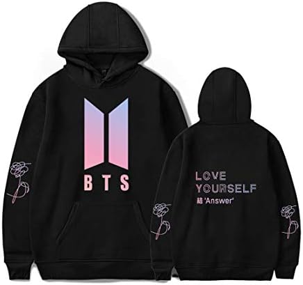 Binpure Men's Newest BTS Love Yourself 'Answer' Hoodie,Thickened Pullover Sweatshirt Long Sleeve
