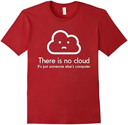 Men's There Is No Cloud IT Joke Funny Programmer Geek Nerd T-shirt Medium Cranberry