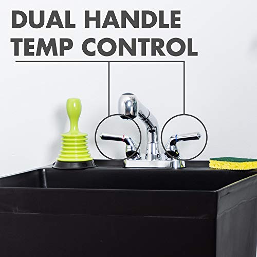 Universal Laundry Tub Faucet by VETTA, Double Handle Pull Out Spray