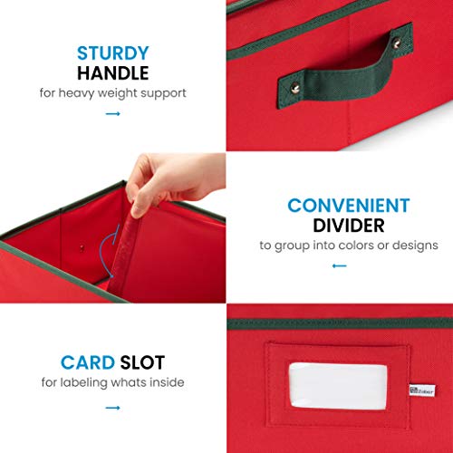 image for ZOBER Underbed Christmas Ornament Storage Box With Lide - Sturdy 600D 