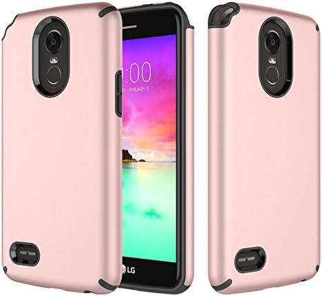 LG Stylo 3 Case, LG Stylo 3 Plus Case, Hasting [Drop Protection] Dual Layer Shockproof Hard Hybird Slim Defender Armor Protector Cover for LG Stylo3 / LG Stylo3 Plus / LG LS777 (Rose Gold)