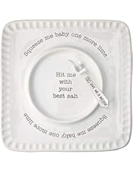 Mud Pie Lime and Salt Rimmer Margarita Set, White