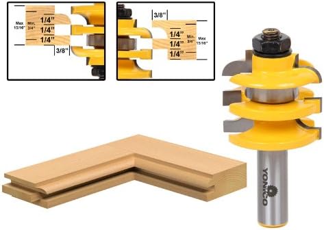 Yonico 12119 - Stacked Rail and Stile Router Bit, Cove - Stock Size: 3/4" to 7/8" - 1/2" Shank, 1/2 Inch - Image 3