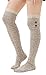 Leotruny Women’s Wool Knee High Button Lace Boot Socks (Light grey)