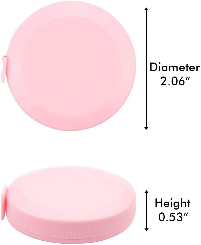 WINTAPE 2PCS Measuring Tape for Body,Soft Tape Measure for Body Sewing Fabric Tailor Cloth Craft Measurement Tape,60 Inch/1.5M Pink Retractable Dual Sided Measure Tape Set (Pink) - Image 4