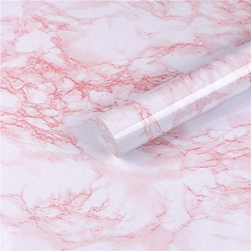 Moyishi Pink Granite Look Marble Gloss Film Vinyl Self Adhesive Counter Top Peel and Stick Wall Decal 12'x79'