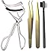 EyeLash Curler Lash Tweezer - With Refill Eye Pads No Pinching Just Dramatically Curled Eyelashes & Lash Line in Seconds. Get Gorgeous Eye Lashes Now!, Free Tweezers and Eye Brow Brush