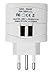 Yubi Power Universal Travel Plug Adapter with Dual USB Ports - Grounded Plug Type L for Italy, Chile