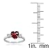 Ice Gems Sterling Silver Created Ruby Red and Heart Ring