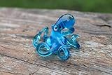 Small Glass Octopus Sculpture Art Collectible Artglass Lampwork animal Figurines Miniature Octopus Little Glass Animals Murano Gift Blown