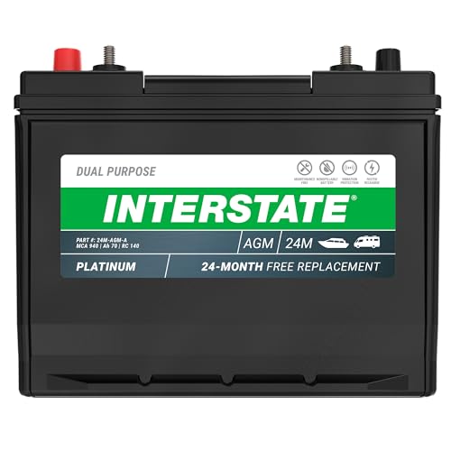 Interstate Batteries Marine/RV Battery 12V 70Ah 750CCA Group 24 AGM