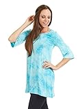 Come Together California CTC Womens V Neck 3/4 Bell Sleeves Tie Dye Tunic Top - Made In USA