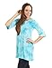 Come Together California CTC Womens V Neck 3/4 Bell Sleeves Tie Dye Tunic Top - Made In USA