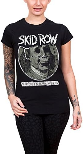 Skid Row T Shirt Youth Gone Wild Band Logo Official Womens Black Junior Fit