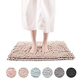 Freshmint Chenille Bath Rugs Extra Soft and Absorbent Microfiber Shag Rug, Non-Slip Runner Carpet for Tub Bathroom Shower Mat, Machine-Washable Durable Thick Area Rugs (16.5