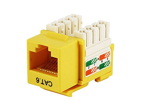 Monoprice Cat6 Punch Down Keystone Jack, Yellow - (105385)