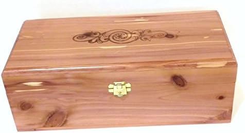 Cedar Essence Keepsake or Memory Box 11.75"L x 5.5"W x 4.25"H Stamped with Clasp (Large)
