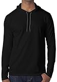 Yoga Clothing For You Mens Lightweight Cotton Hoodie Tee Shirt