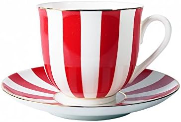 Imperial / Lomonosov Porcelain Yes and No Coffee cup with Saucer, Color Red