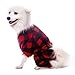 SCENEREAL Pet Fleece Pajamas for Dogs Red Plaid Sweaters Soft Clothes, M