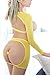 Velius Women's Sexy Open Cup Temptation Lingerie Set (Yellow, Regular Size)