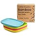 Get Fresh Bamboo Plates 4 pack, Bamboo Dinnerware, Bamboo Fiber dinnerware set, BPA Free (Multiple Colors), Bamboo Plates for Healthy Feeding