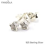 Stud Earrings Fits Pandora Jewelry 925 Sterling Silver Starshine, Clear CZ Original DIY Charms