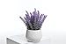 MyGift Tabletop Fake Plants Decor Artificial Lavender Fake Flowers fro Decoration in White Round Ceramic Planter