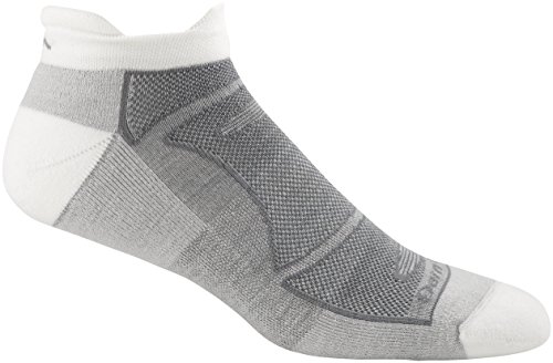 Darn Tough Merino Wool Run/Bike No Show Light Cushion Sock - Men's White/Gray 2X-Large