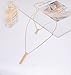 JYJ Layered Long Necklaces for Women Girls Multilayer Hammered Bar Pendant Necklace Lariat Choker Necklace Strands Bar Pendants (Gold)