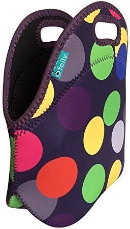 Lunch Tote Ofeily Lunch Boxes Lunch Bags With Fine Neoprene Material Waterproof Picnic Lunch Bag Mom Bag (Rayal Blue & Dot) by Ofeily